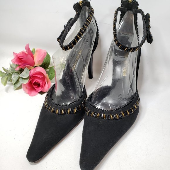 Sergio Rossi Beaded Heels w/ Ankle Straps - Picture 10 of 16